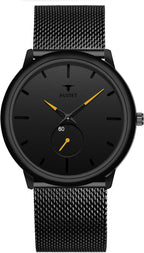 RUSTET Thin Minimalist - Fashion Unisex Dress with Stainless Steel Mesh Band Analog Watch - For Men