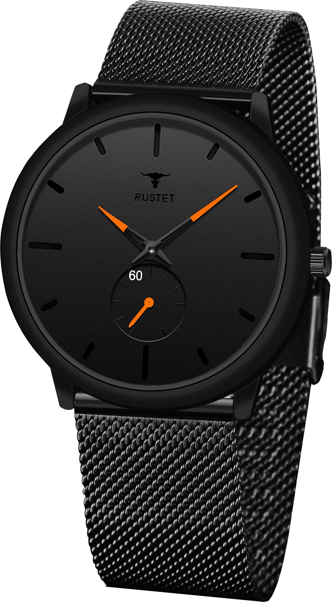 RUSTET Thin Minimalist - Fashion Unisex Dress with Stainless Steel Mesh Band Analog Watch - For Men