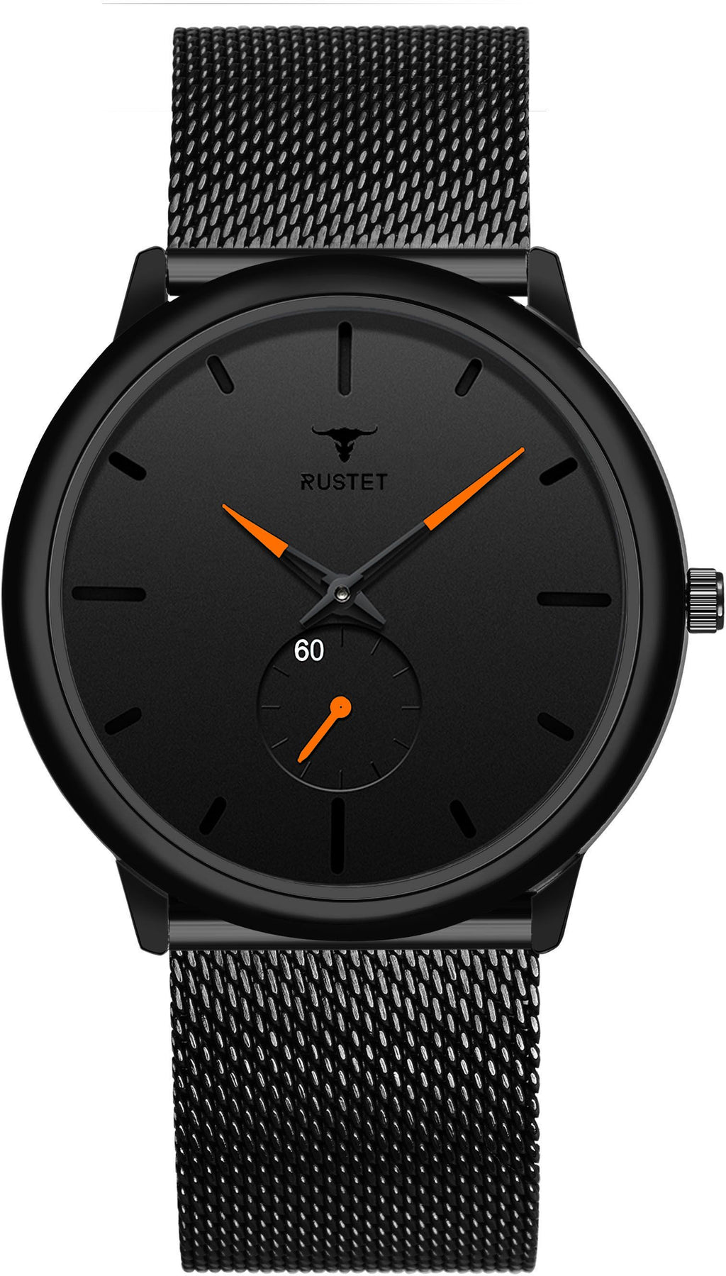 RUSTET Thin Minimalist - Fashion Unisex Dress with Stainless Steel Mesh Band Analog Watch - For Men