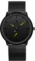 RUSTET Thin Minimalist - Fashion Unisex Dress with Stainless Steel Mesh Band Analog Watch - For Men