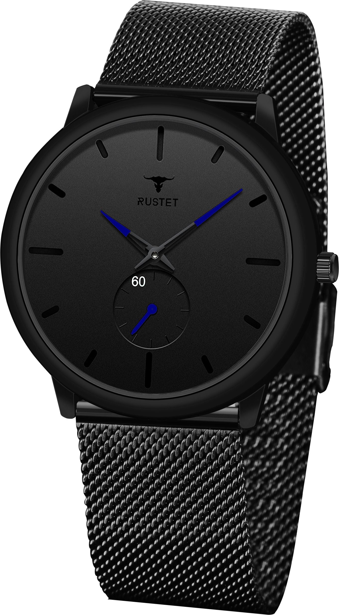 RUSTET Thin Minimalist - Fashion Unisex Dress with Stainless Steel Mesh Band Analog Watch - For Men