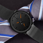 RUSTET Thin Minimalist - Fashion Unisex Dress with Stainless Steel Mesh Band Analog Watch - For Men