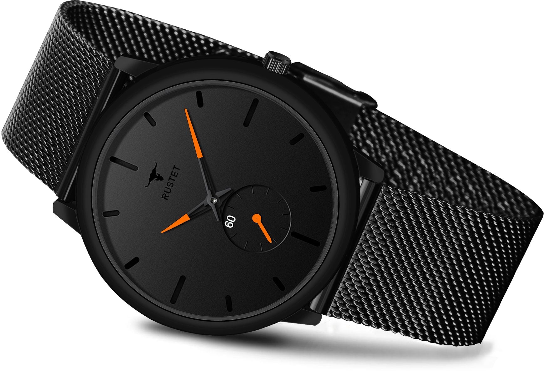 RUSTET Thin Minimalist - Fashion Unisex Dress with Stainless Steel Mesh Band Analog Watch - For Men