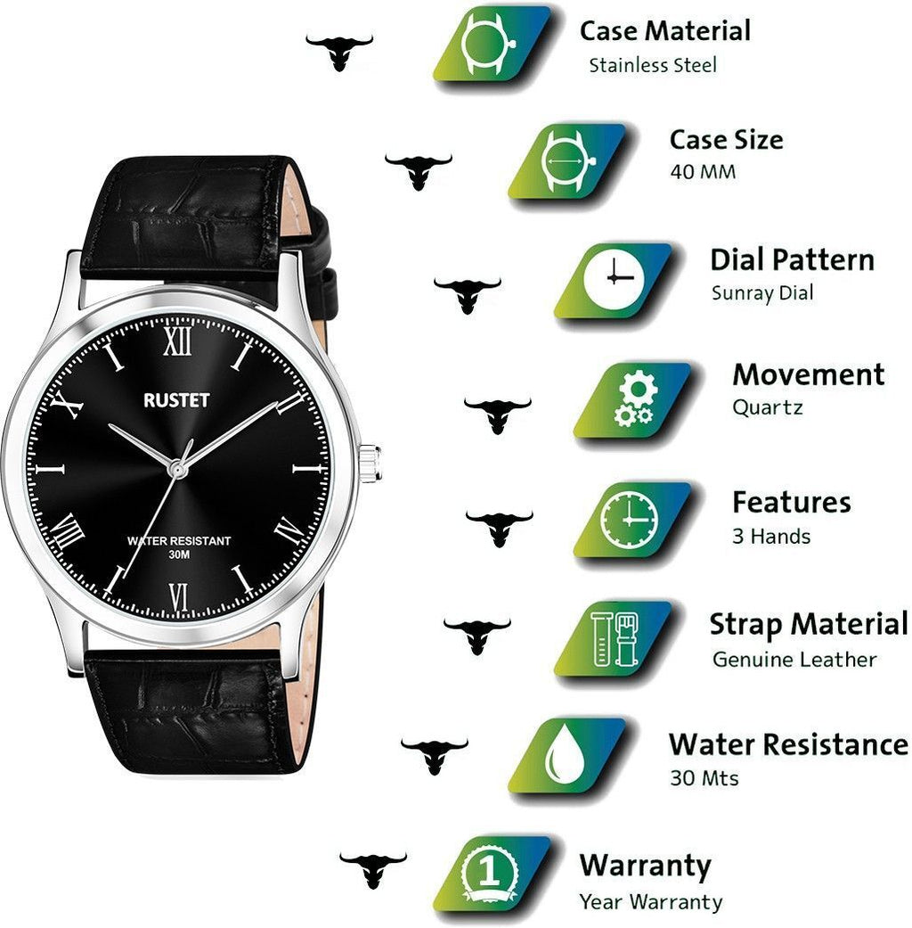 RUSTET TW00ZR347 3ATM Water Resistant Analog Watch - For Men