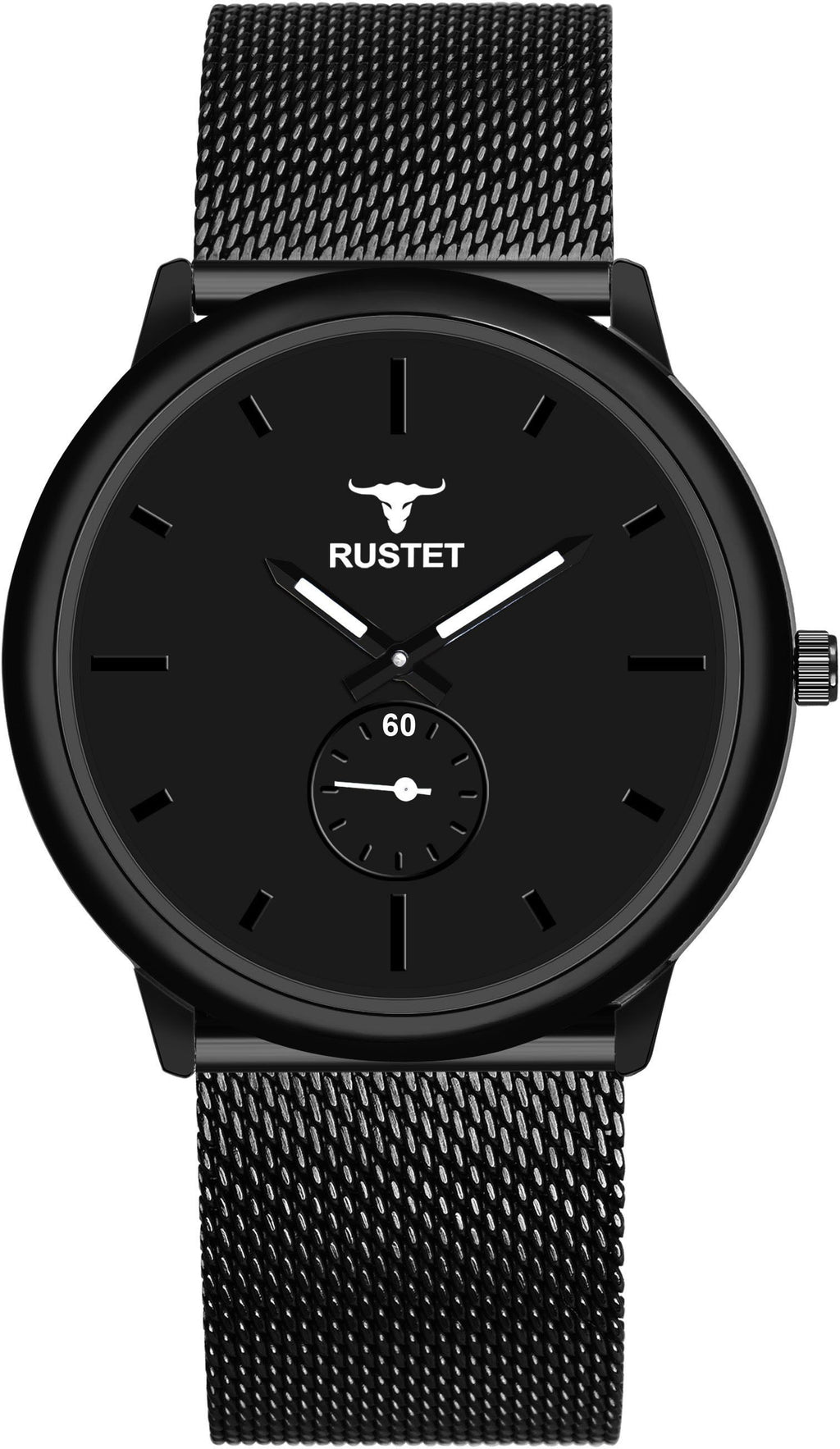 RUSTET Working Chronograph Black Edition Mesh Safer Strap Analog Watch - For Men