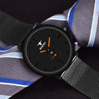 RUSTET Working Chronograph Black Edition Mesh Safer Strap Analog Watch - For Men