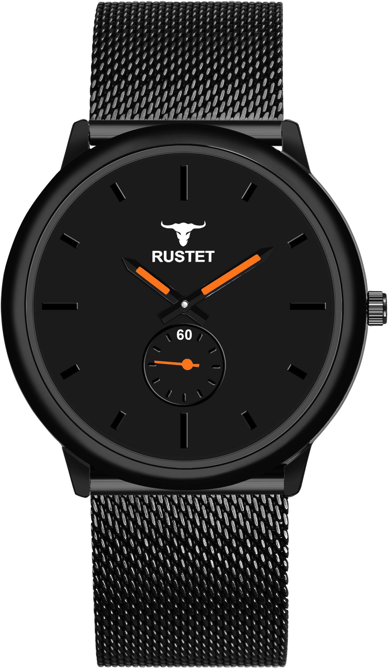 RUSTET Working Chronograph Black Edition Mesh Safer Strap Analog Watch - For Men