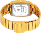 RUSTET IGP1107-BLACK Waterproof Gold Square Dial Day and Date Boy's & Men's Analog Watch - For Men