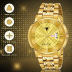 RUSTET LS3890 ORIGINAL GOLD PLATED DAY & DATE FUNCTIONING WATCH FOR BOYS Analog Watch - For Men