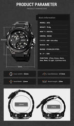 RUSTET Sports Watch with PU Strap 5 ATM Waterproof Analog-Digital Watch - For Men