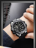 RUSTET Sports Watch with PU Strap 5 ATM Waterproof Analog-Digital Watch - For Men