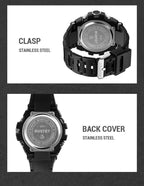 RUSTET Sports Watch with PU Strap 5 ATM Waterproof Analog-Digital Watch - For Men