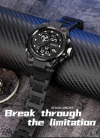 RUSTET Sports Watch with PU Strap 5 ATM Waterproof Analog-Digital Watch - For Men