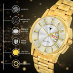 RUSTET RSTET-7008 ORIGINAL GOLD PLATED DAY & DATE FUNCTIONING WATCH FOR BOYS Analog Watch - For Men