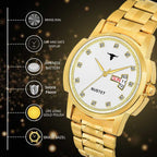 RUSTET RSTET-LS4020 ORIGINAL GOLD PLATED DAY & DATE FUNCTION WATCH FOR BOYS Analog Watch - For Men