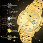RUSTET RSTET-LS4020 ORIGINAL GOLD PLATED DAY & DATE FUNCTION WATCH FOR BOYS Analog Watch - For Men